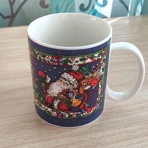 Christmas Mug Blue with Santa Claus